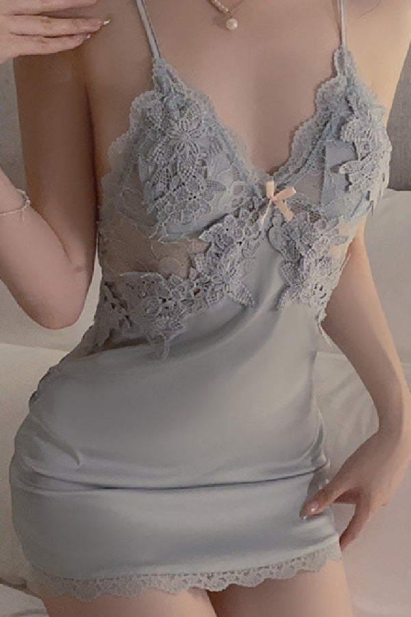 セクシーランジェリー 下着 女性用 サテンキャミソールナイトドレス＆ガウンルームウェア  s3_1170