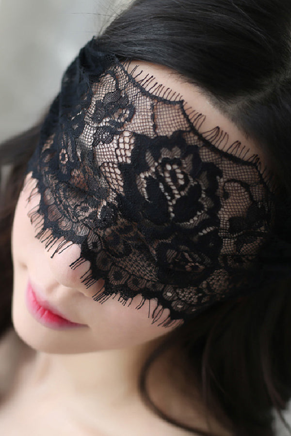 女性用セクシー アクセサリー チュール レース透け感アイマスク s3_198