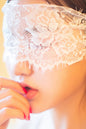 女性用セクシー アクセサリー チュール レース透け感アイマスク s3_198