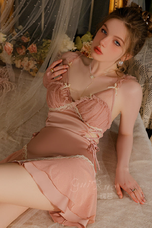 セクシーランジェリー 下着 女性用 パッド付きキャミソールワンピース＆ガウン s3_3248