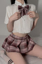 セクシーランジェリー 下着 女性用 セクシーシャツ＆プリーツスカート制服セット s3_5029