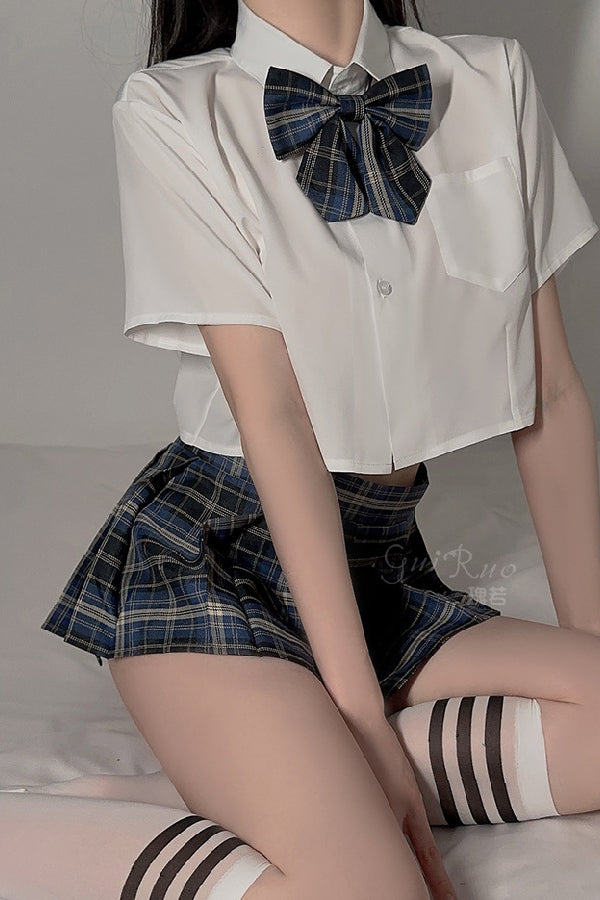 セクシーランジェリー 下着 女性用 セクシーシャツ＆プリーツスカート制服セット s3_5029