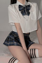 セクシーランジェリー 下着 女性用 セクシーシャツ＆プリーツスカート制服セット s3_5029