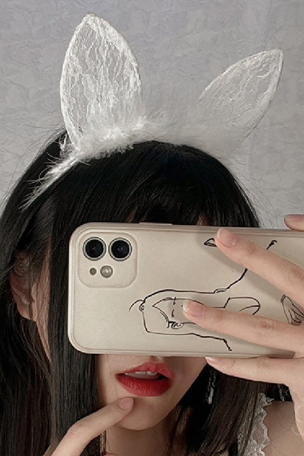 女性用セクシー ヘアアクセサリー レース＆ファー付きカチューシャ s3_p1