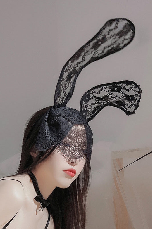 女性用セクシー ヘアアクセサリー レースベール付きうさ耳カチューシャ s3_p3