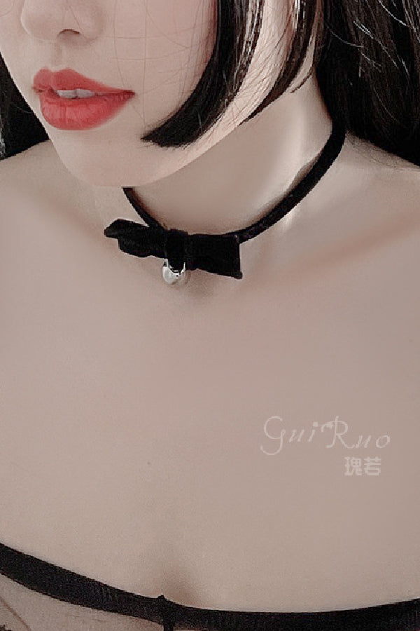 女性用セクシー アクセサリー 鎖骨チェーン ネックレス ベルベット蝶結び付きチョーカー s3_p9