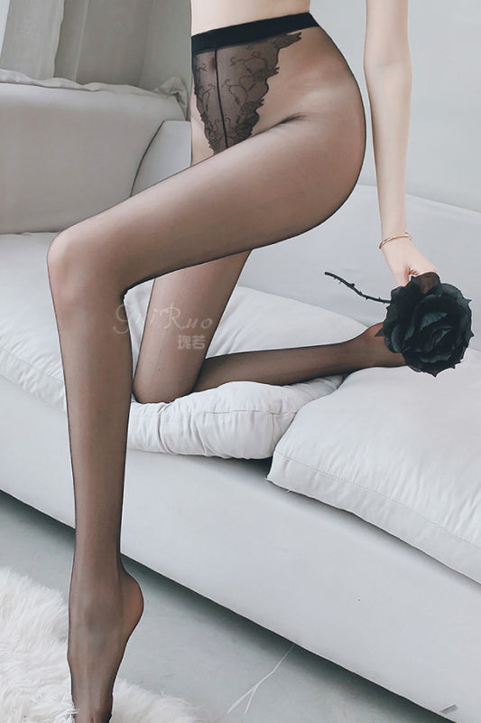 女性用セクシーフラワーレース×クロッチオープンシアーパンティストッキング s3_w3