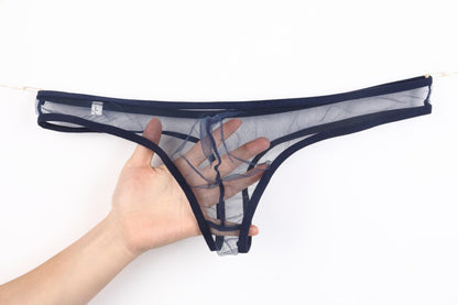 セクシーランジェリー 下着 男性用 ローライズアイスシルクTバックショーツ s4_C035