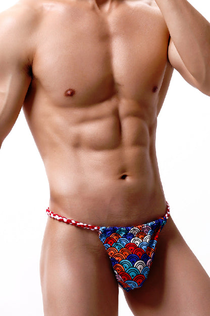 セクシーランジェリー 下着 男性用 プリントデザイン ローライズTバックショーツ s4_E029