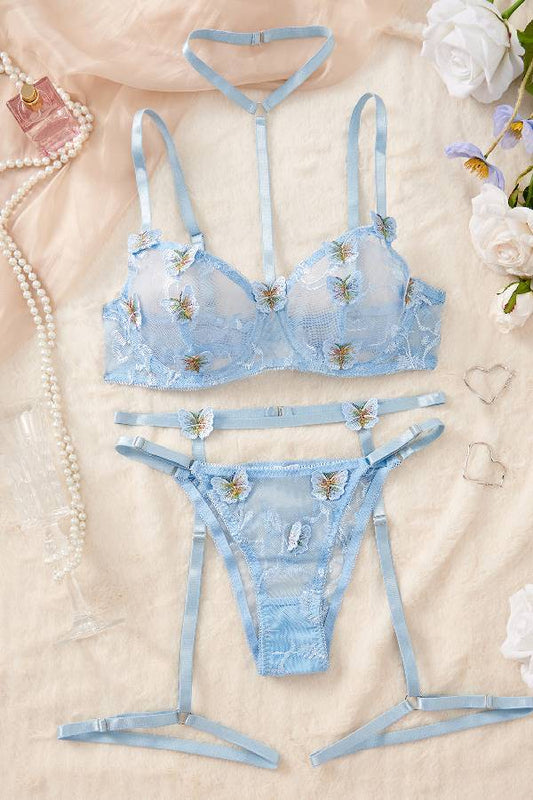 セクシーランジェリー 下着 女性用 ガーターストラップ  レース  ランジェリーセット sUW3_H818