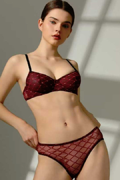 セクシーランジェリー 下着 女性用 ダイヤ柄 メッシュ素材 ランジェリーセット sUW3_MC9520
