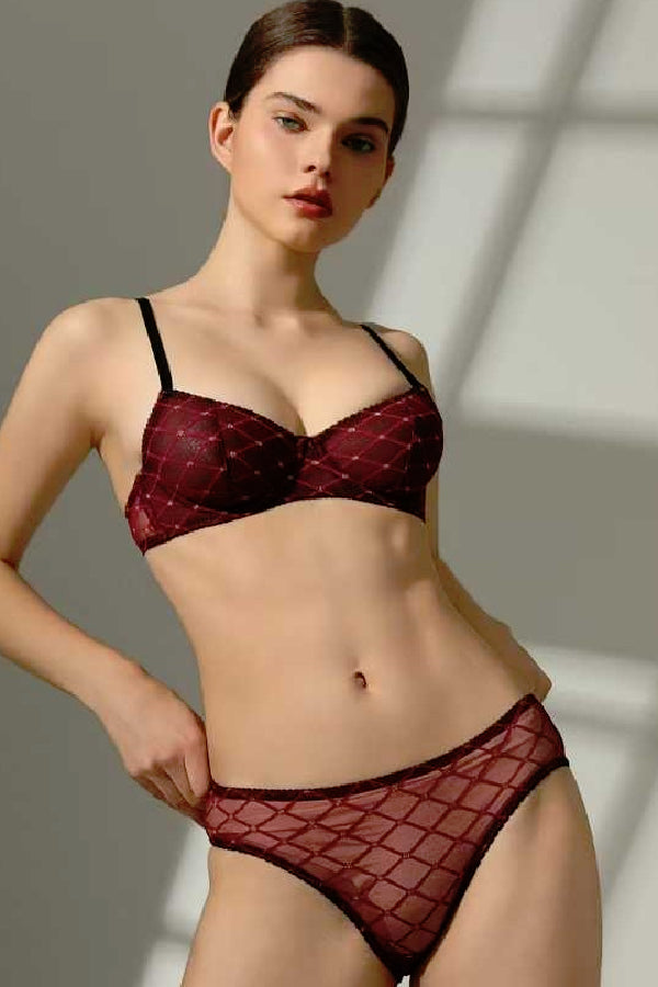 セクシーランジェリー 下着 女性用 ダイヤ柄 メッシュ素材 ランジェリーセット sUW3_MC9520