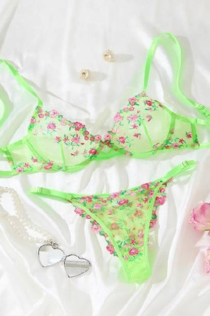 セクシーランジェリー 下着 女性用 レース  小花 ランジェリーセット sUW4_GH21239