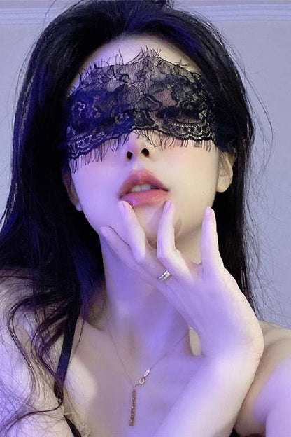 女性用セクシー フラワーレース リボンアイマスク sUW7_ZQ1001