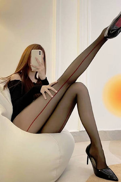 女性用セクシー オープンクロッチ バックシーム シアーストッキング sUW7_ZQ5152