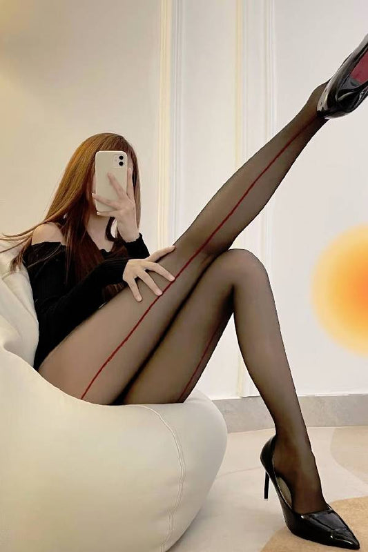 女性用セクシー オープンクロッチ バックシーム シアーストッキング sUW7_ZQ5152