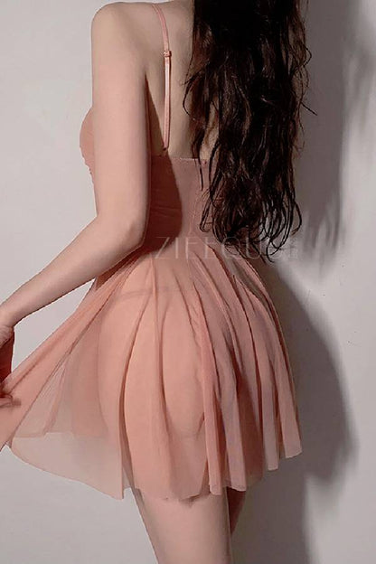 女性用セクシーランジェリー フラワーモチーフ シアーチュール ベビードールランジェリー sUW7_ZQ6186