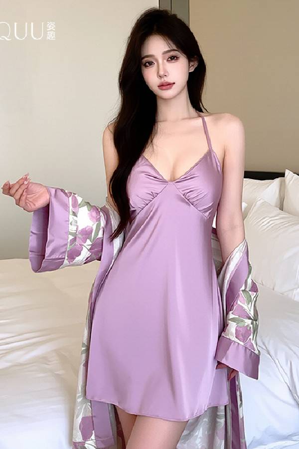 セクシーランジェリー 下着 女性用 アイスシルク キャミソールワンピース sUW7_ZQ6190N长