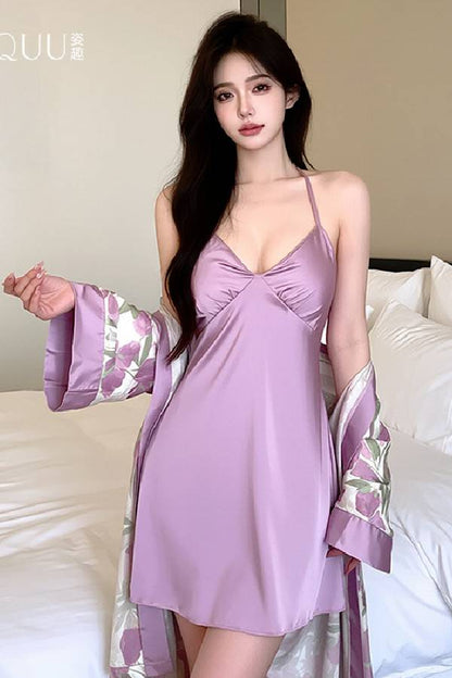 セクシーランジェリー 下着 女性用 アイスシルク キャミソールワンピース sUW7_ZQ6190N长