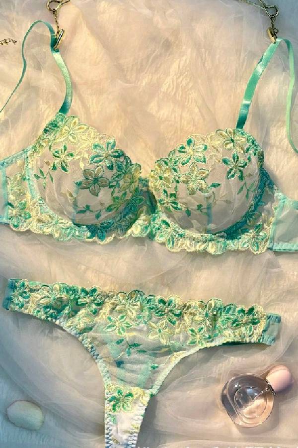 セクシーランジェリー 下着 女性用 花柄刺繍 ランジェリーセット sUW4_GH24034