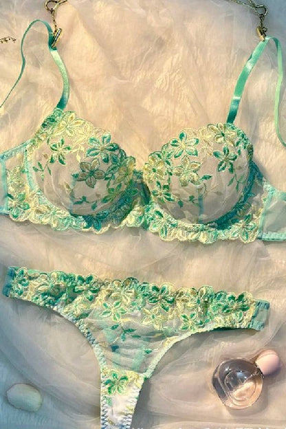 セクシーランジェリー 下着 女性用 花柄刺繍 ランジェリーセット sUW4_GH24034