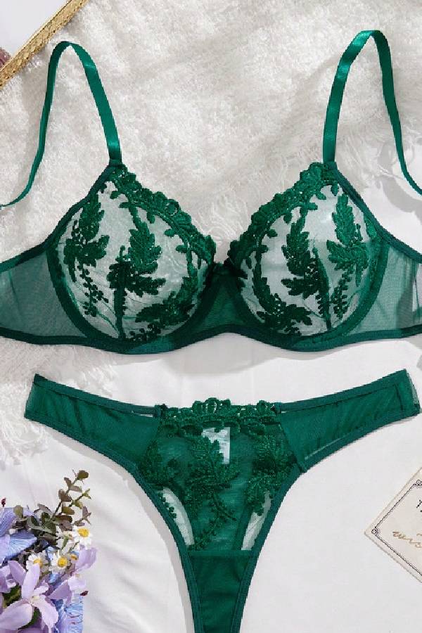 セクシーランジェリー 下着 女性用  刺繍  花柄  ランジェリーセット sUW4_GH24128
