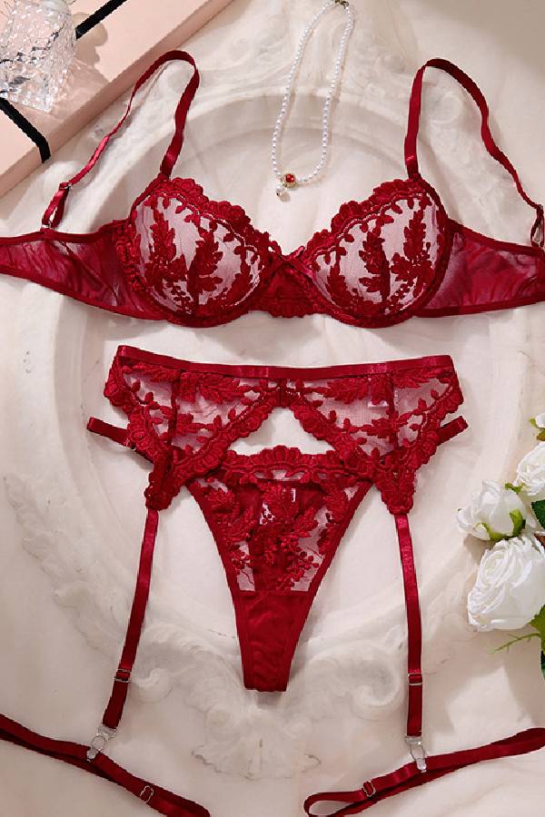 セクシーランジェリー 下着 女性用 レース  刺繍  ランジェリーセット sUW4_GH24129