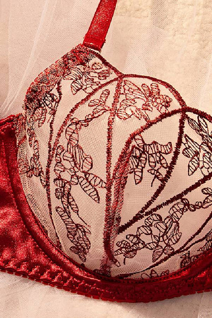 セクシーランジェリー 下着 女性用  花柄  刺繍  ランジェリーセット sUW4_Z25209