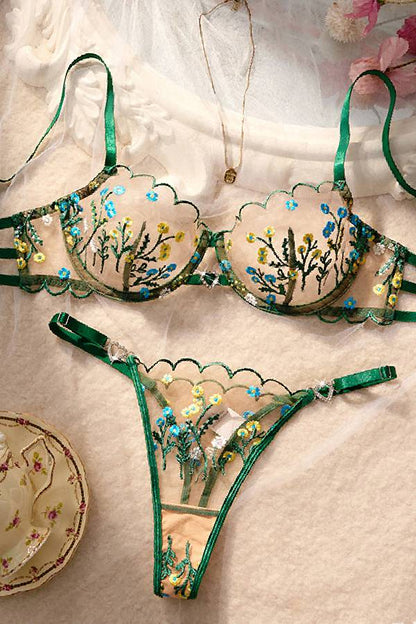 セクシーランジェリー 下着 女性用  レース  花柄刺繍 ランジェリーセット sUW4_Z25212